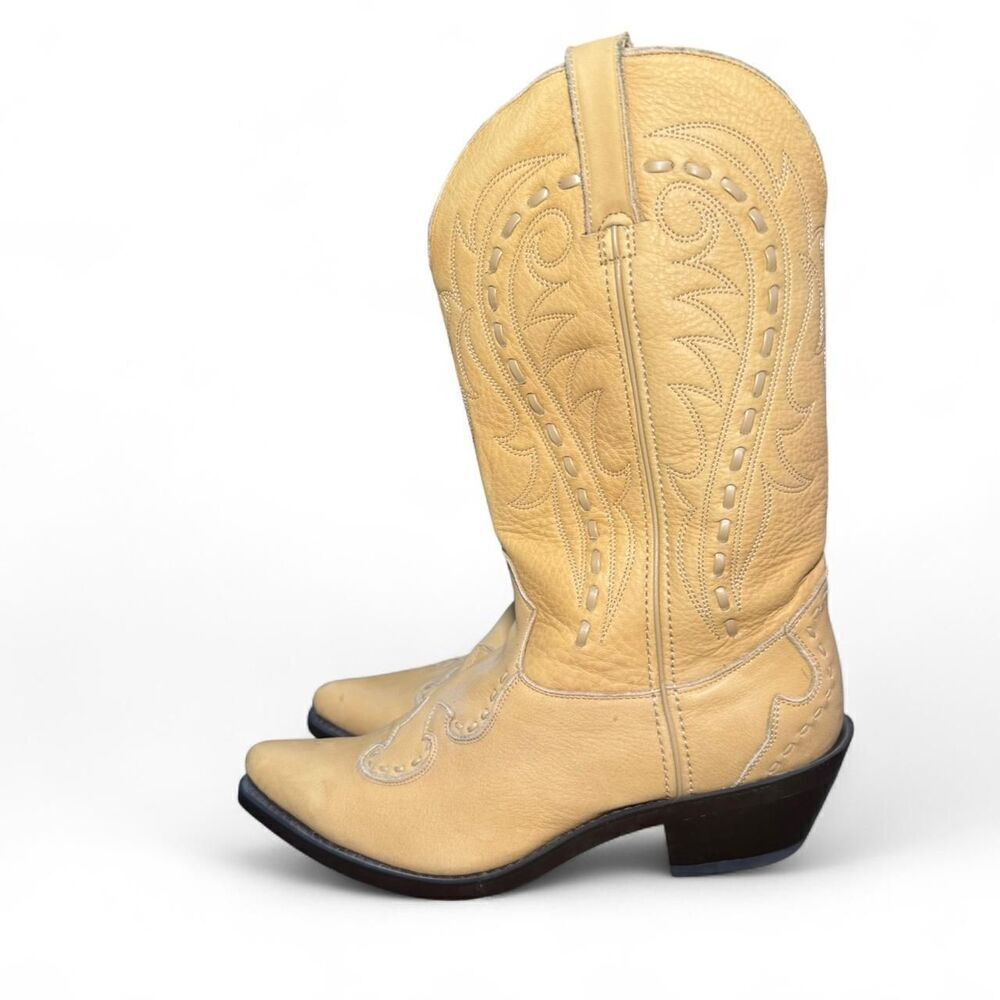 Durango DB541 Men’s Western Cowboy Boots Size 8 EE Tan Leather Pointed Toe Rodeo
